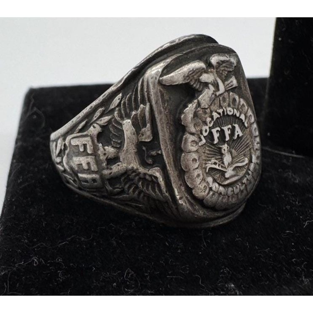 Vintage Balfour Sterling Silver‎ FFA Future Farmers of America Crest Ring Sz 12